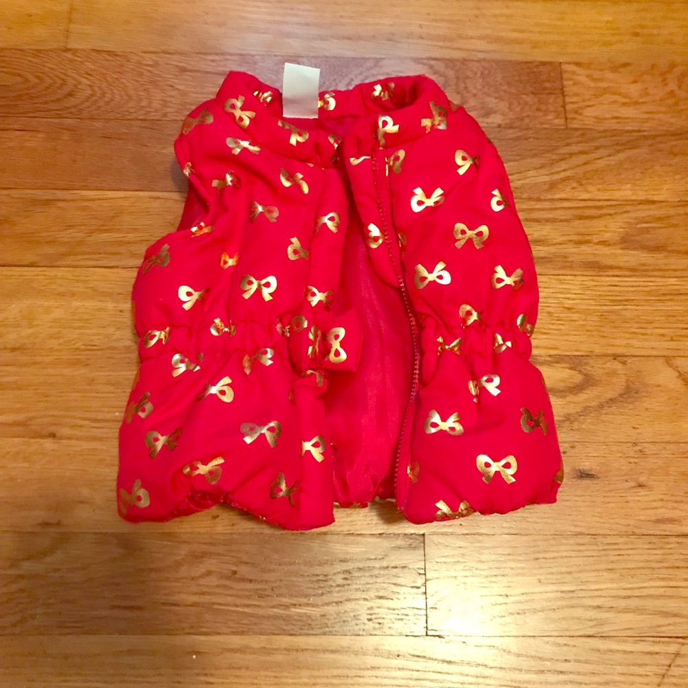 Infant red puffer vest